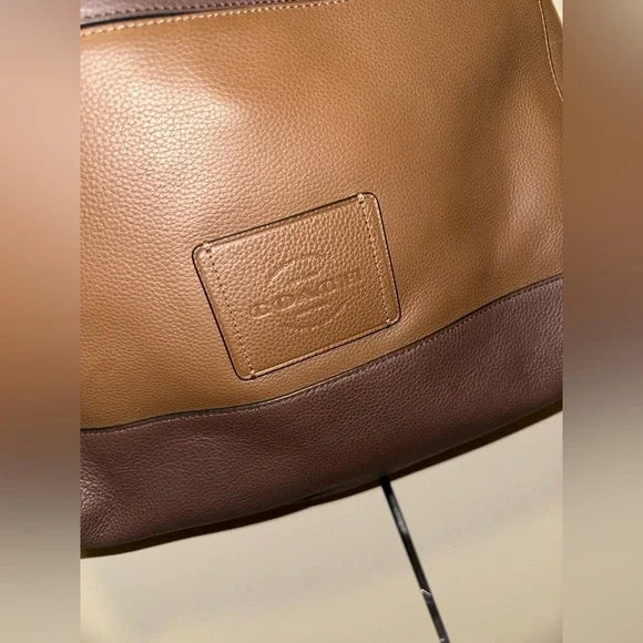 COACH Brown HUDSON Messenger in Heritage Colorblock Leather - Picture 6 of 11